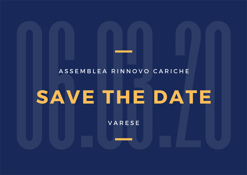 SAVE THE DATE - Assemblea Rinnovo Cariche di Confcooperative Insubria